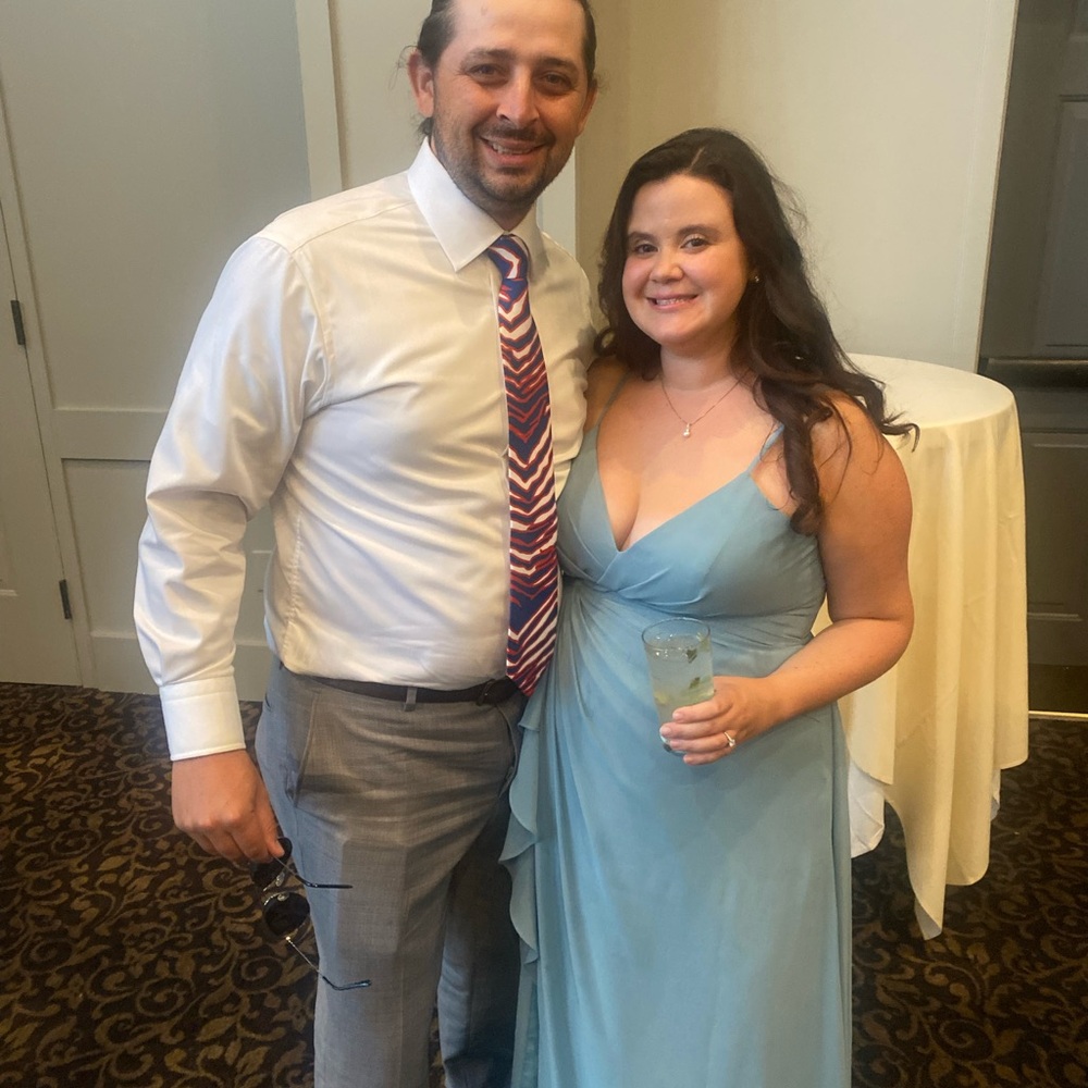 Azazie Moody Blue Bridesmaid dress